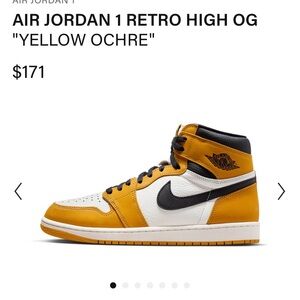NIKE AIR JORDAN 1 RETRO HIGH OG YELLOW OCHRE